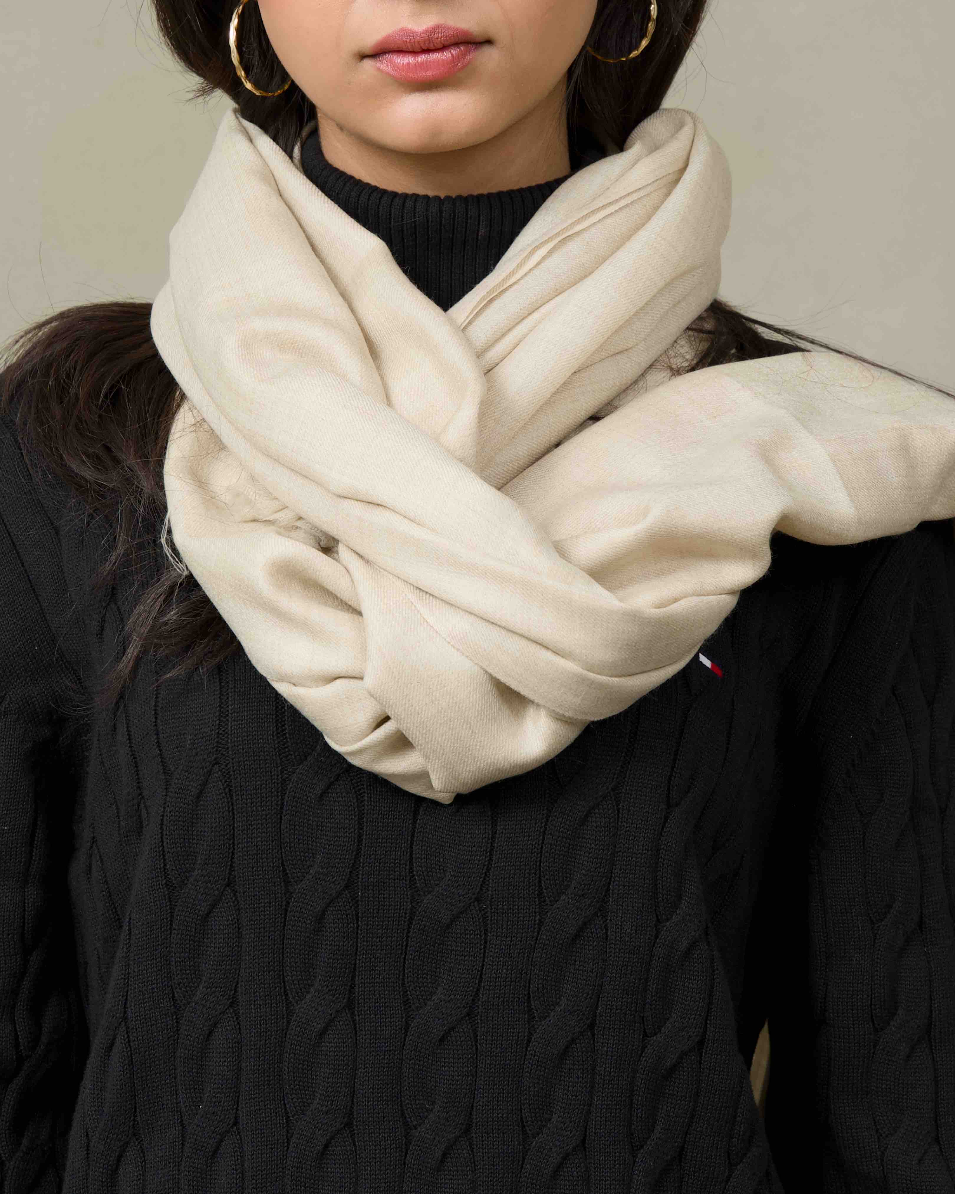 Ivory Dune pure pashmina shawl by Silsilah Studio