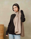 Silsilah Studio Sandstone Veil pure pashmina shawl, hand-finished in Azad Kashmir